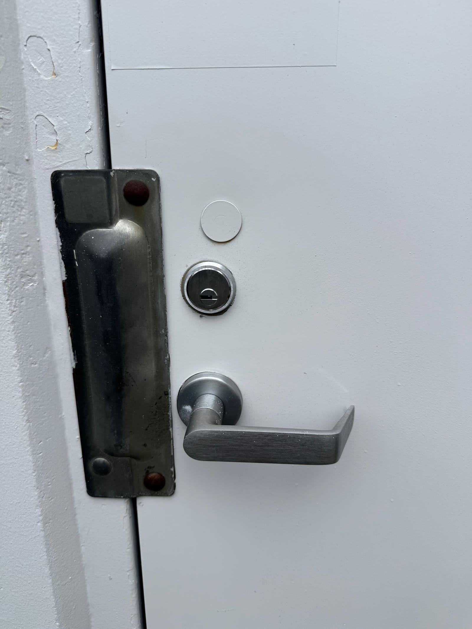 Commercial door mortise lever — commercial locksmith job by OH Lock and Key Solutions, Orange County (BSIS #8663)