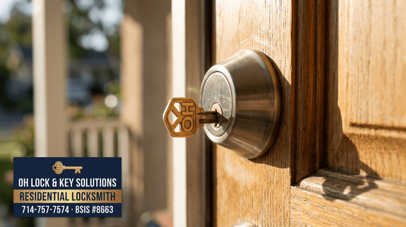 Residential Locksmith by OH Lock and Key Solutions — Orange County, CA (BSIS #8663).