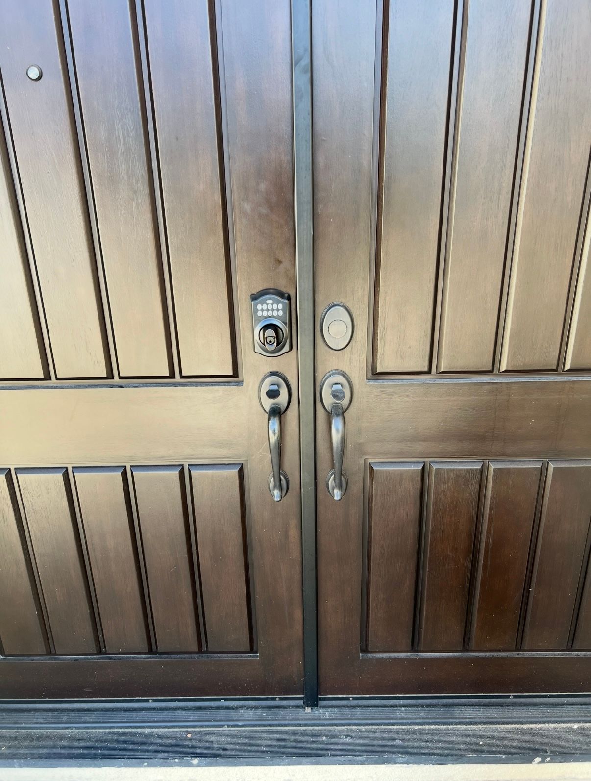 Double entry smart keypad deadbolt — smart lock install job by OH Lock and Key Solutions, Orange County (BSIS #8663)